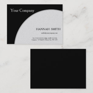 Tarjeta De Visita Profesional Metal Moderno Elegante Negro Plateado