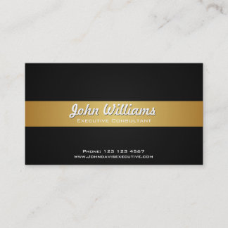 Tarjeta De Visita Profesional metal negro simple profesional oro