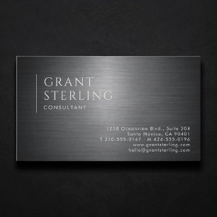 Tarjeta De Visita Profesional Metálico Consultor