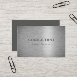 Tarjeta De Visita Profesional metalizado cepillado brillante