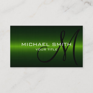 Tarjeta De Visita Profesional metalizado inoxidable verde