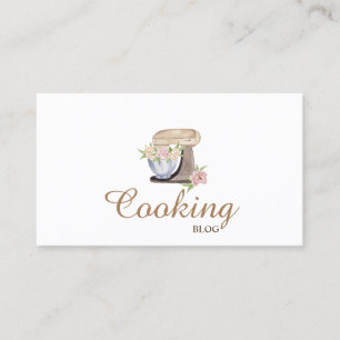 Tarjeta De Visita Profesional,Mezclador floral retro moderno,Cocina