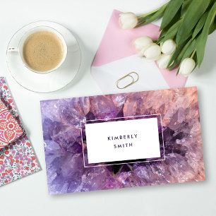 Tarjeta De Visita Profesional mineral de la piedra preciosa amethyst
