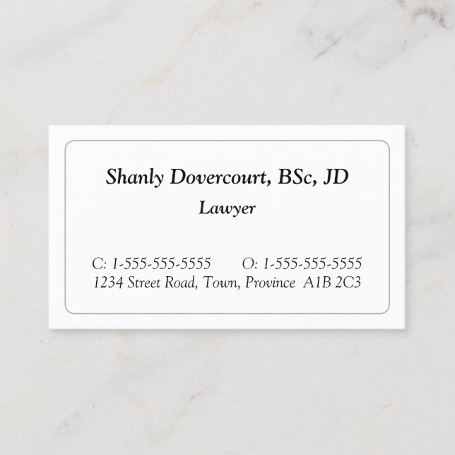 Tarjeta de visita profesional mínima (Anverso)