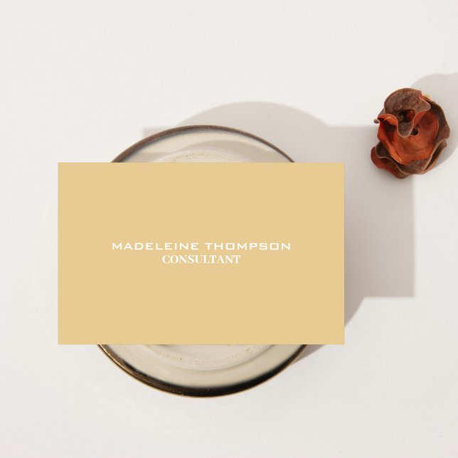 Tarjeta De Visita Profesional minimalista (Minimalist Professional Business Card in Mustard Yellow)