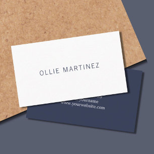 Tarjeta De Visita Profesional minimalista azul oscuro blanco consult