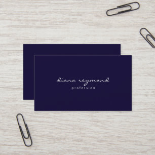 Tarjeta De Visita Profesional Minimalista Azul Profundo