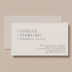 Tarjeta De Visita Profesional minimalista beige boho
