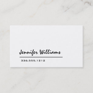 Tarjeta de visita profesional minimalista blanca
