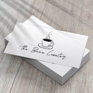 Tarjeta De Visita Profesional Minimalista Cafetería