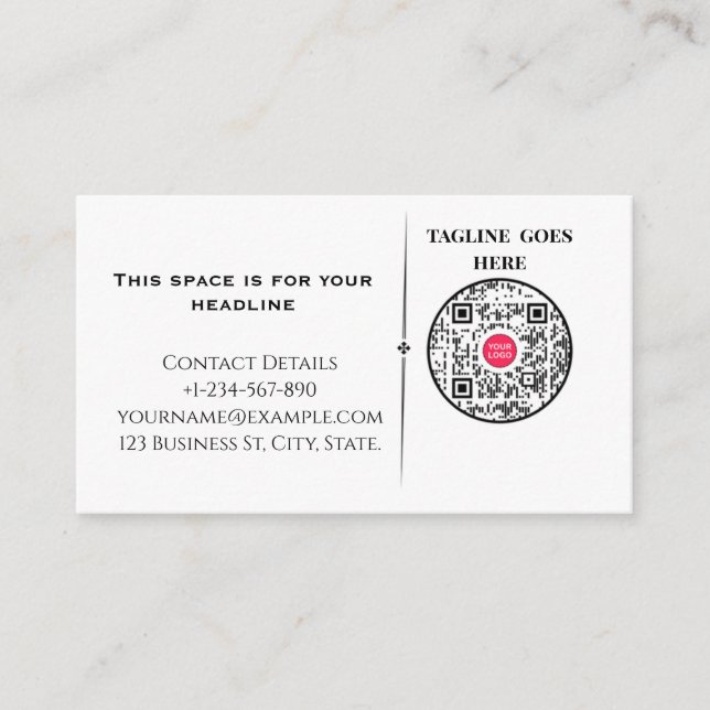 Tarjeta de visita profesional minimalista con códi (Anverso)