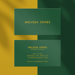 Tarjeta De Visita Profesional Minimalista de amarillo verde moderno