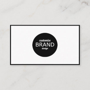 Tarjeta De Visita Profesional Minimalista de borde blanco y negro