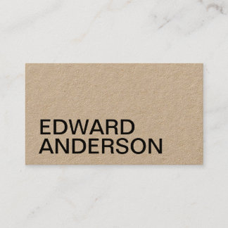 Tarjeta de visita profesional minimalista de Kraft