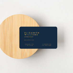 Tarjeta De Visita Profesional Minimalista de la Marina Azul moderna