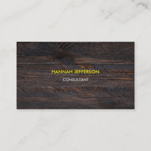 Tarjeta De Visita Profesional Minimalista de madera oscura oscura mo