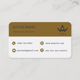 Tarjeta De Visita Profesional Minimalista Digital Oro y Blanco