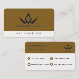 Tarjeta De Visita Profesional Minimalista Digital Oro y Blanco