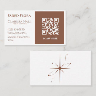 Tarjeta De Visita Profesional Minimalista Earthy Brown White