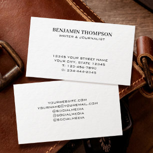 Tarjeta De Visita Profesional Minimalista Elegante Negro y Blanco