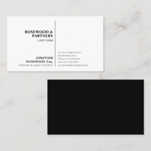 Tarjeta De Visita Profesional minimalista en blanco y negro   De un 