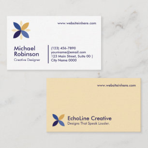 Tarjeta De Visita Profesional Minimalista Floral Creativo con Estilo