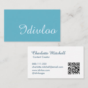 Tarjeta De Visita Profesional minimalista Fresco Azul Azul Blanco