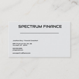 Tarjeta De Visita Profesional minimalista gris adaptable en finanzas
