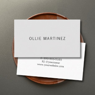 Tarjeta De Visita Profesional Minimalista Gris Blanco Consultor