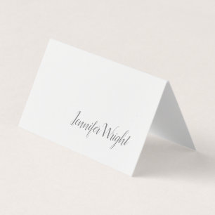 Tarjeta De Visita Profesional minimalista letra gris blanco