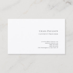 Tarjeta De Visita Profesional Minimalista Moderno Azul Blanco