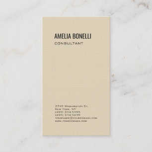 Tarjeta De Visita Profesional minimalista moderno beige de lino