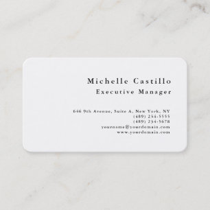Tarjeta De Visita Profesional Minimalista moderno blanco negro