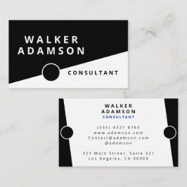 Tarjeta De Visita Profesional Minimalista Moderno Blanco y Negro