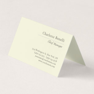Tarjeta De Visita Profesional Minimalista Moderno Color Beige Llano