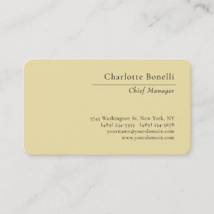 Tarjeta De Visita Profesional Minimalista Moderno Color Plano