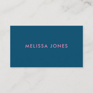 Tarjeta De Visita Profesional Minimalista moderno de color rosa azul