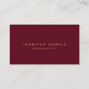 Tarjeta De Visita Profesional Minimalista Moderno Elegante Bordeaux