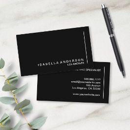 Tarjeta De Visita Profesional Minimalista moderno en blanco y negro