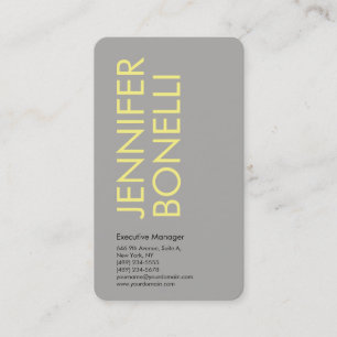 Tarjeta De Visita Profesional minimalista moderno gris amarillo auda