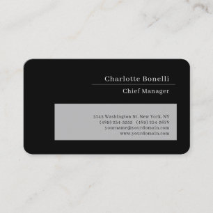 Tarjeta De Visita Profesional Minimalista Moderno Negro y Gris