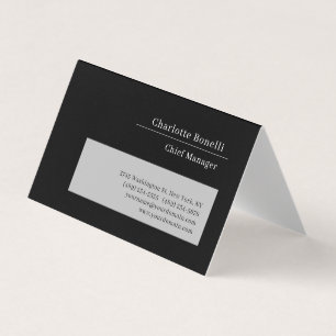 Tarjeta De Visita Profesional Minimalista Moderno Negro y Gris