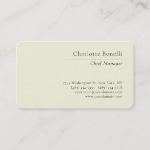 Tarjeta De Visita Profesional Minimalista Moderno Plano Beige Almend