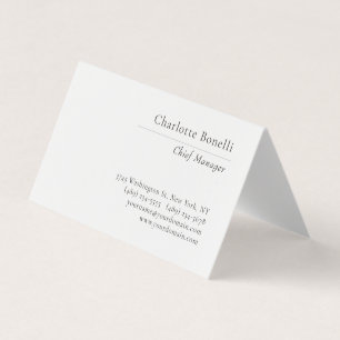 Tarjeta De Visita Profesional Minimalista Moderno Plano Negro y Blan