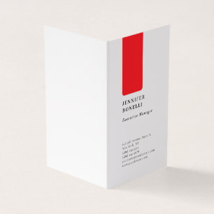 Tarjeta De Visita Profesional minimalista moderno rojo blanco