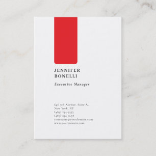 Tarjeta De Visita Profesional minimalista moderno rojo blanco llano