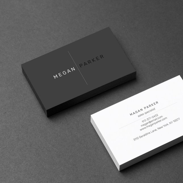 Tarjeta De Visita Profesional Minimalista negro brillante | Emprende (Subido por el creador)