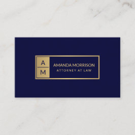 Tarjeta De Visita Profesional Mínimo Monograma Oro/Fiscal de la Mari