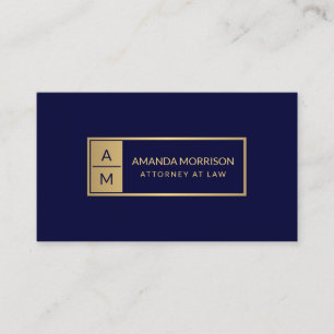 Tarjeta De Visita Profesional Mínimo Monograma Oro/Fiscal de la Mari
