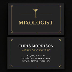 Tarjeta De Visita Profesional Mixólogo